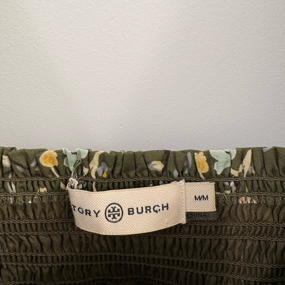 Tory Burch Smocked Floral Mini Dress Size Medium - Picture 3 of 15